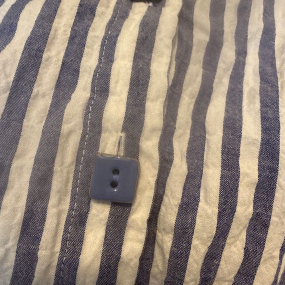 Women's Habitat Blue White Striped Button Down Shirt S, sear sucker - Picture 5 of 5